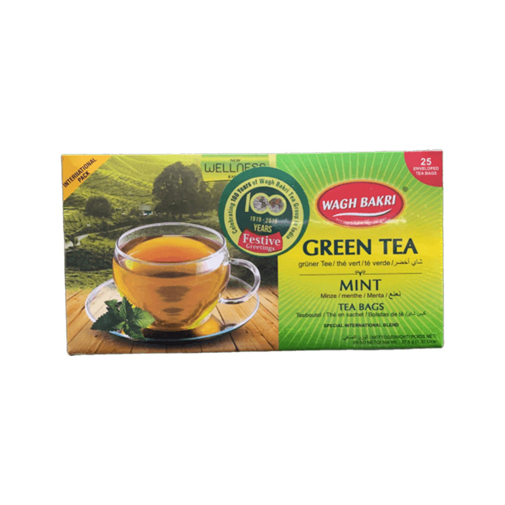 Wagh Bakri Green Tea Mint 25 Tea Bags